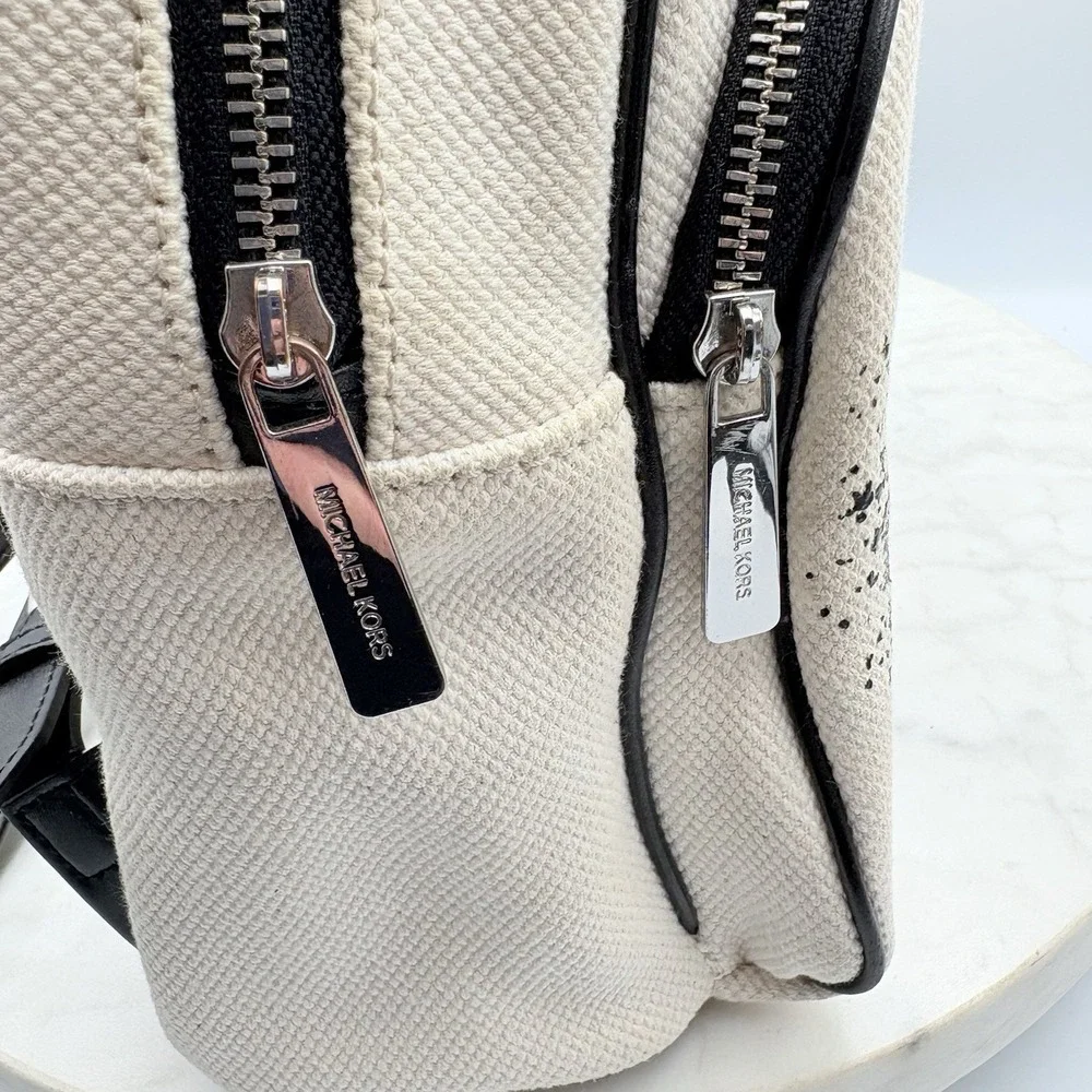 Rare Michael Kors Abbey Medium Backpack Graffiti Print Logo MK Bag MSRP $398‎